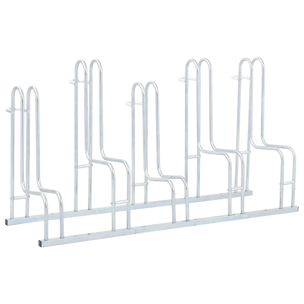 vidaXL Bicycle Stand for Bikes Floor Freestanding Galvanised Steel Silver