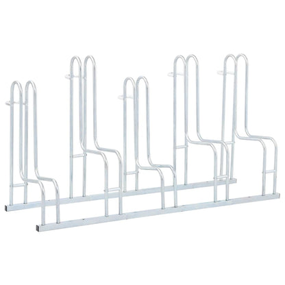 vidaXL Bicycle Stand for Bikes Floor Freestanding Galvanised Steel Silver
