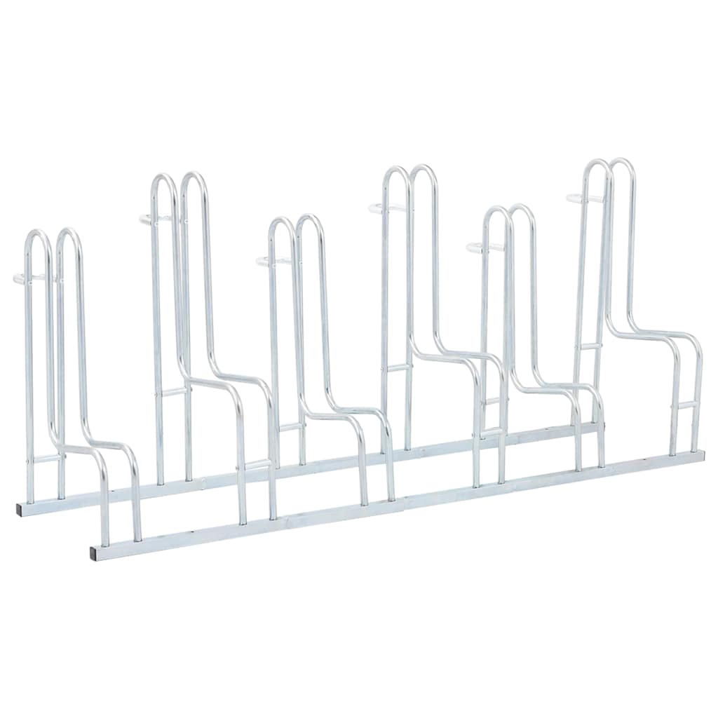 vidaXL Bicycle Stand for Bikes Floor Freestanding Galvanised Steel Silver