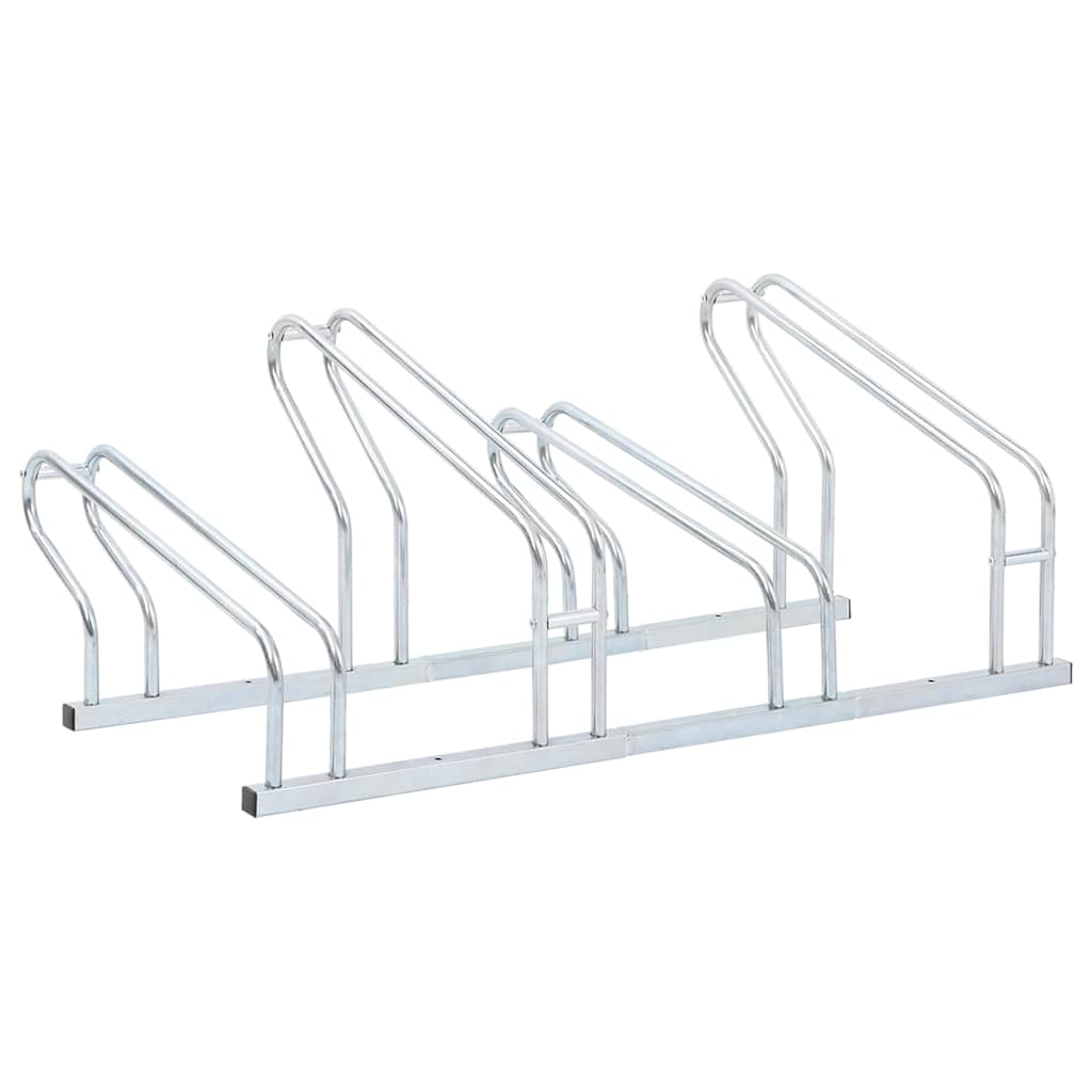 vidaXL Bicycle Stand for Bikes Floor Freestanding Galvanised Steel Silver