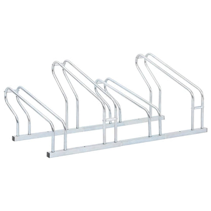 vidaXL Bicycle Stand for Bikes Floor Freestanding Galvanised Steel Silver