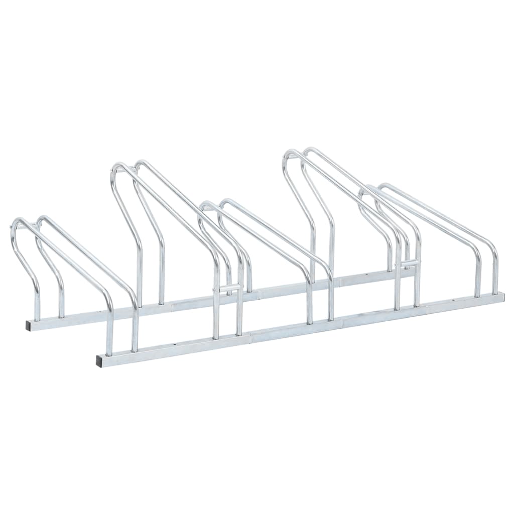 vidaXL Bicycle Stand for 5 Bikes Floor Freestanding Galvanised Steel 1