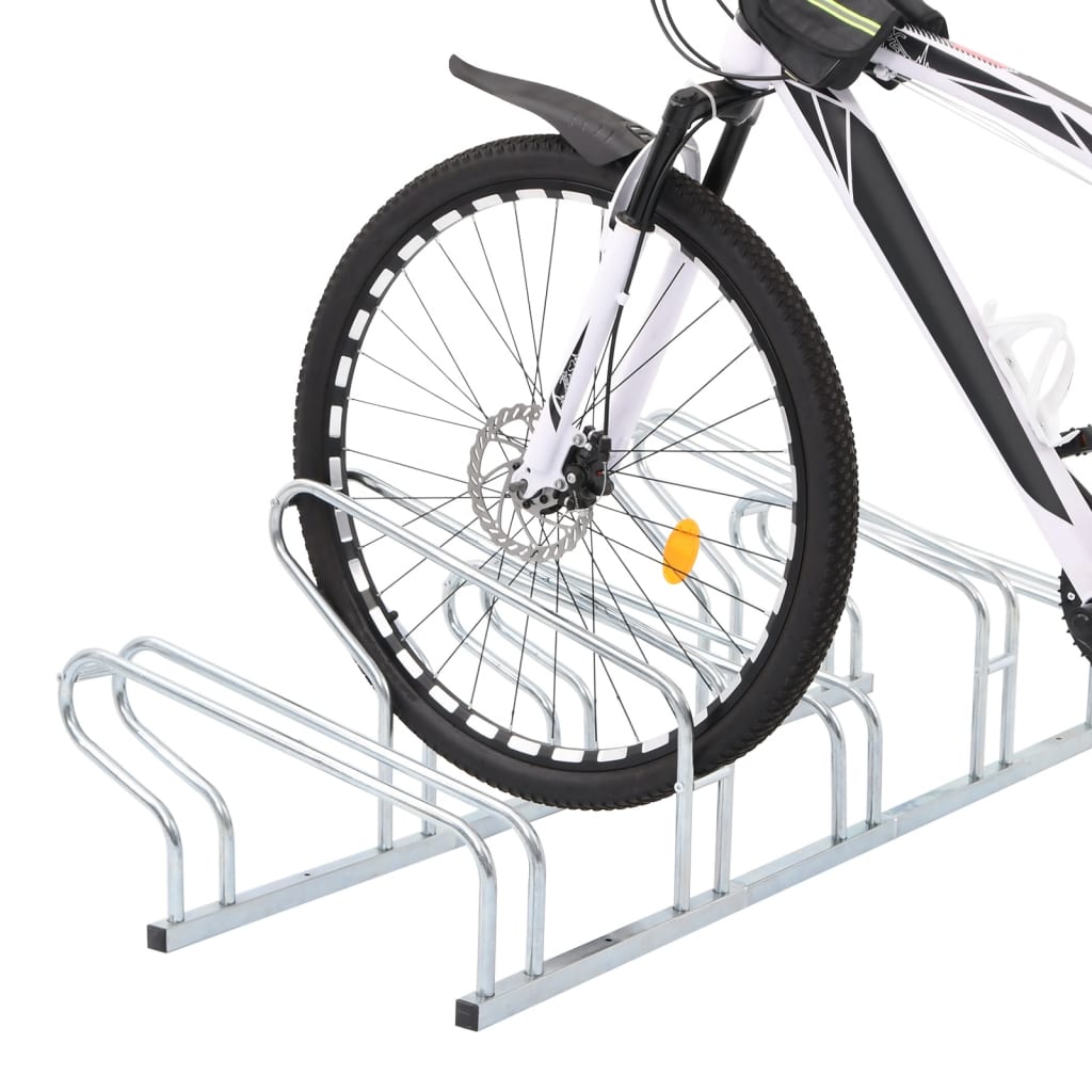 vidaXL Bicycle Stand for 5 Bikes Floor Freestanding Galvanised Steel 2