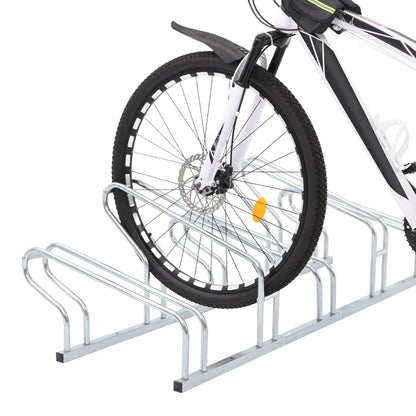 vidaXL Bicycle Stand for 5 Bikes Floor Freestanding Galvanised Steel 2