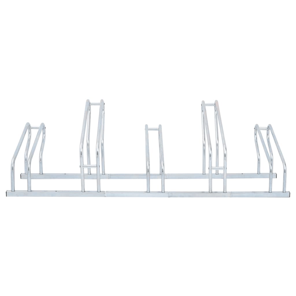 vidaXL Bicycle Stand for 5 Bikes Floor Freestanding Galvanised Steel 3