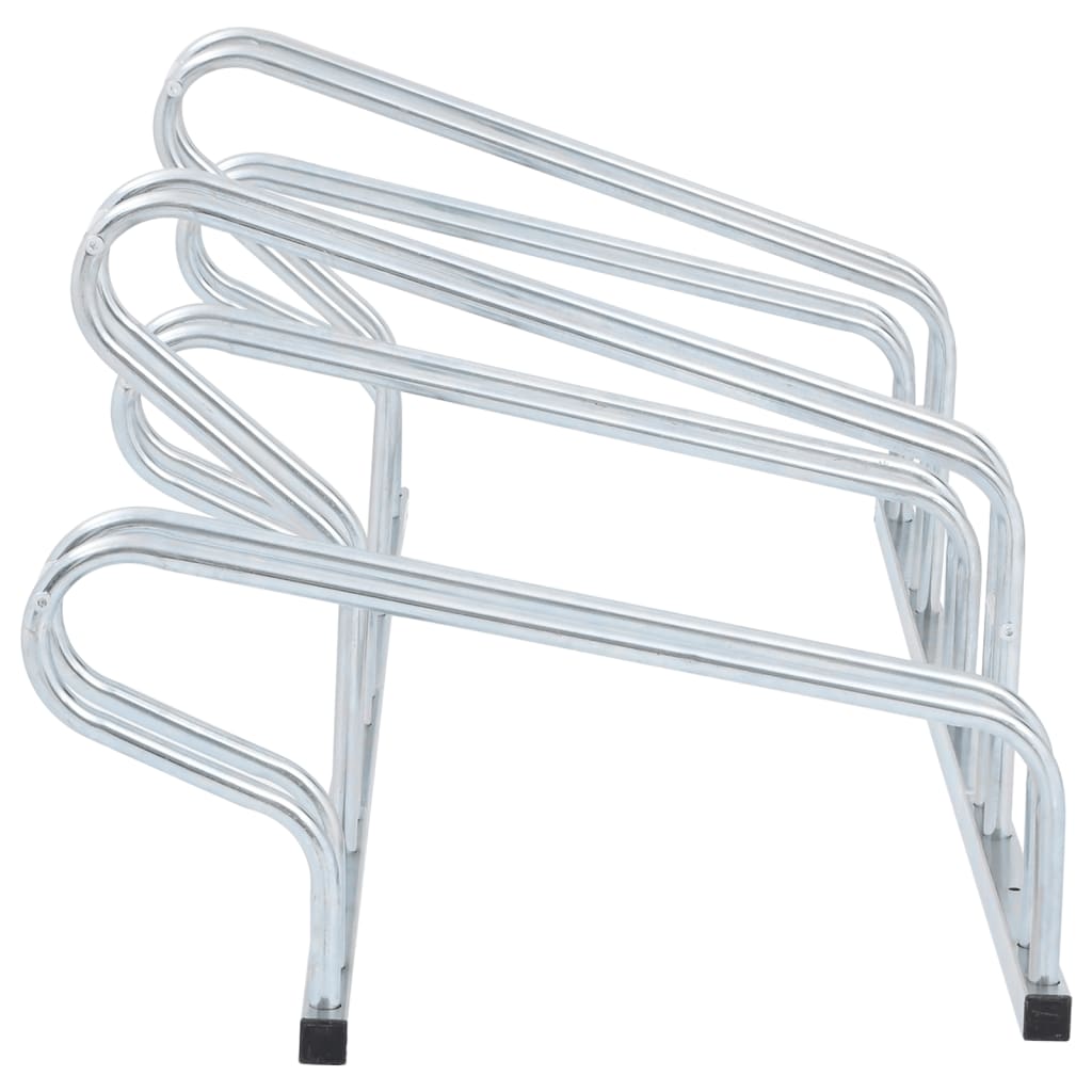 vidaXL Bicycle Stand for 5 Bikes Floor Freestanding Galvanised Steel 4