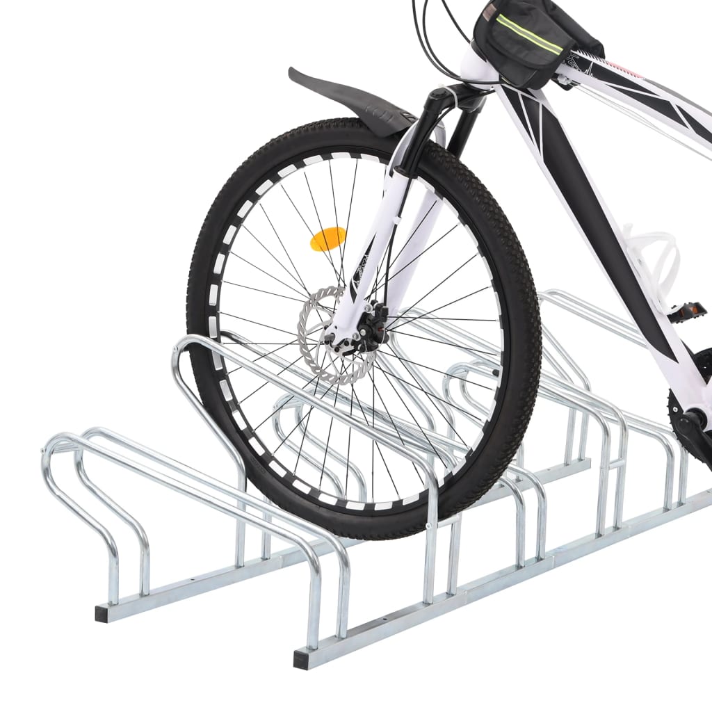 vidaXL Bicycle Stand for 6 Bikes Floor Freestanding Galvanised Steel 2