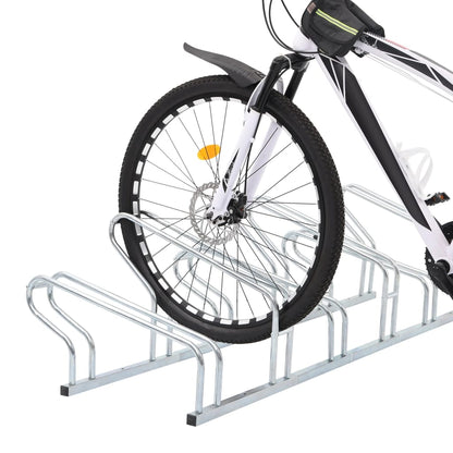 vidaXL Bicycle Stand for 6 Bikes Floor Freestanding Galvanised Steel 2