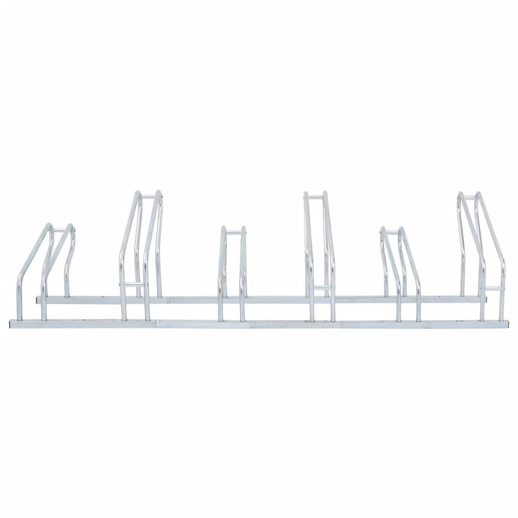 vidaXL Bicycle Stand for 6 Bikes Floor Freestanding Galvanised Steel 3