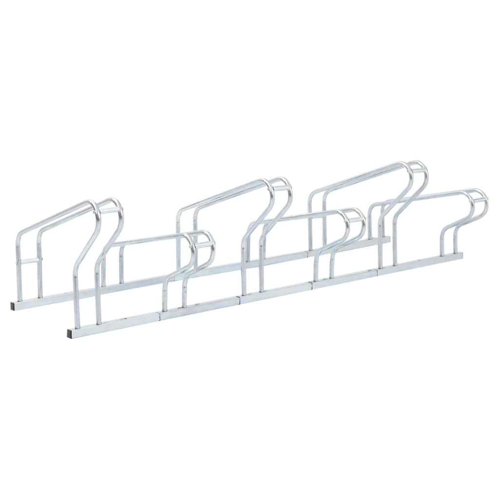 vidaXL Bicycle Stand for 6 Bikes Floor Freestanding Galvanised Steel 5
