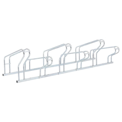 vidaXL Bicycle Stand for 6 Bikes Floor Freestanding Galvanised Steel 5