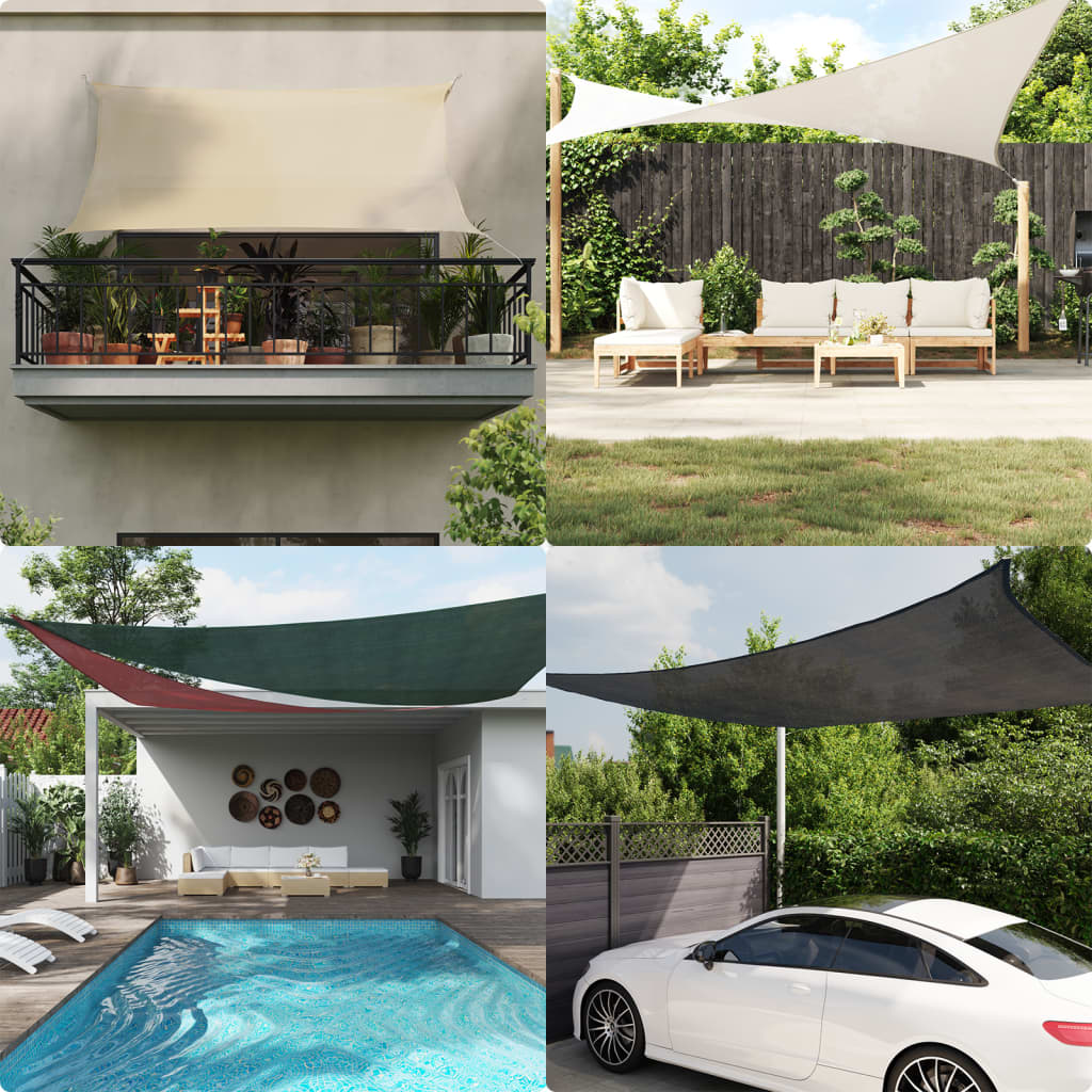 vidaXL Sunshade Sail 160 g/m² Rectangular Sand 3x6 m HDPE 1