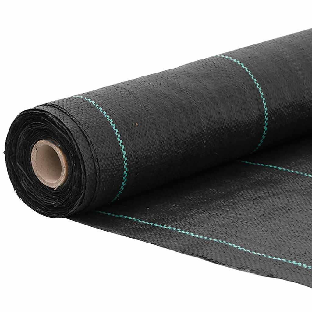 vidaXL Weed Membrane Black 1.5x100 m PP 3