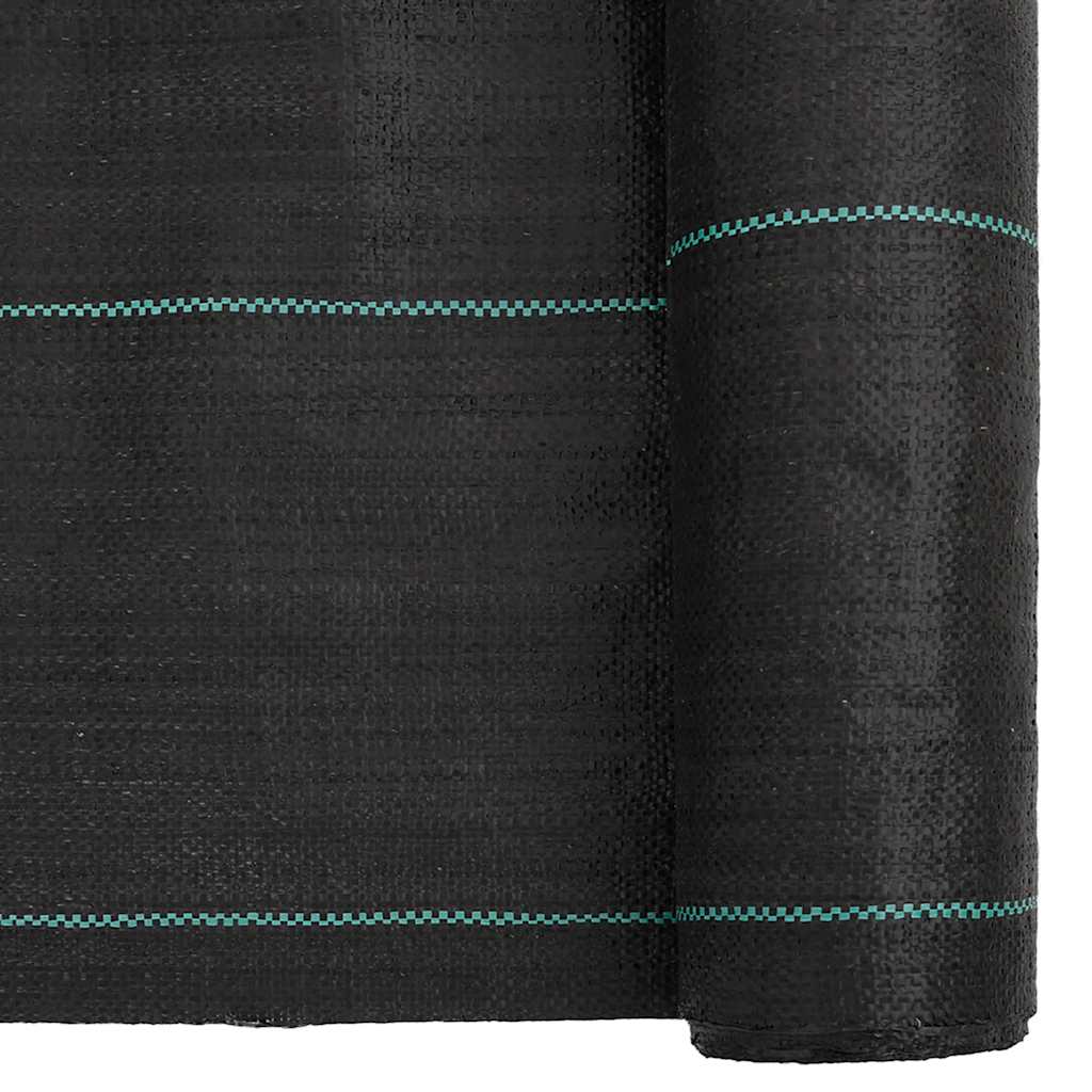 vidaXL Weed Membrane Black 1.5x100 m PP 6
