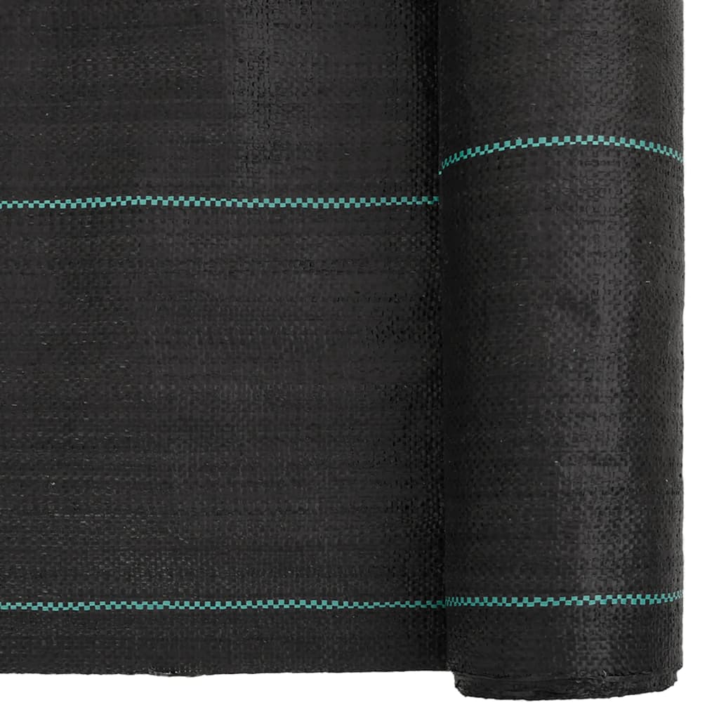 vidaXL Weed Membrane Black 1.5x100 m PP 6