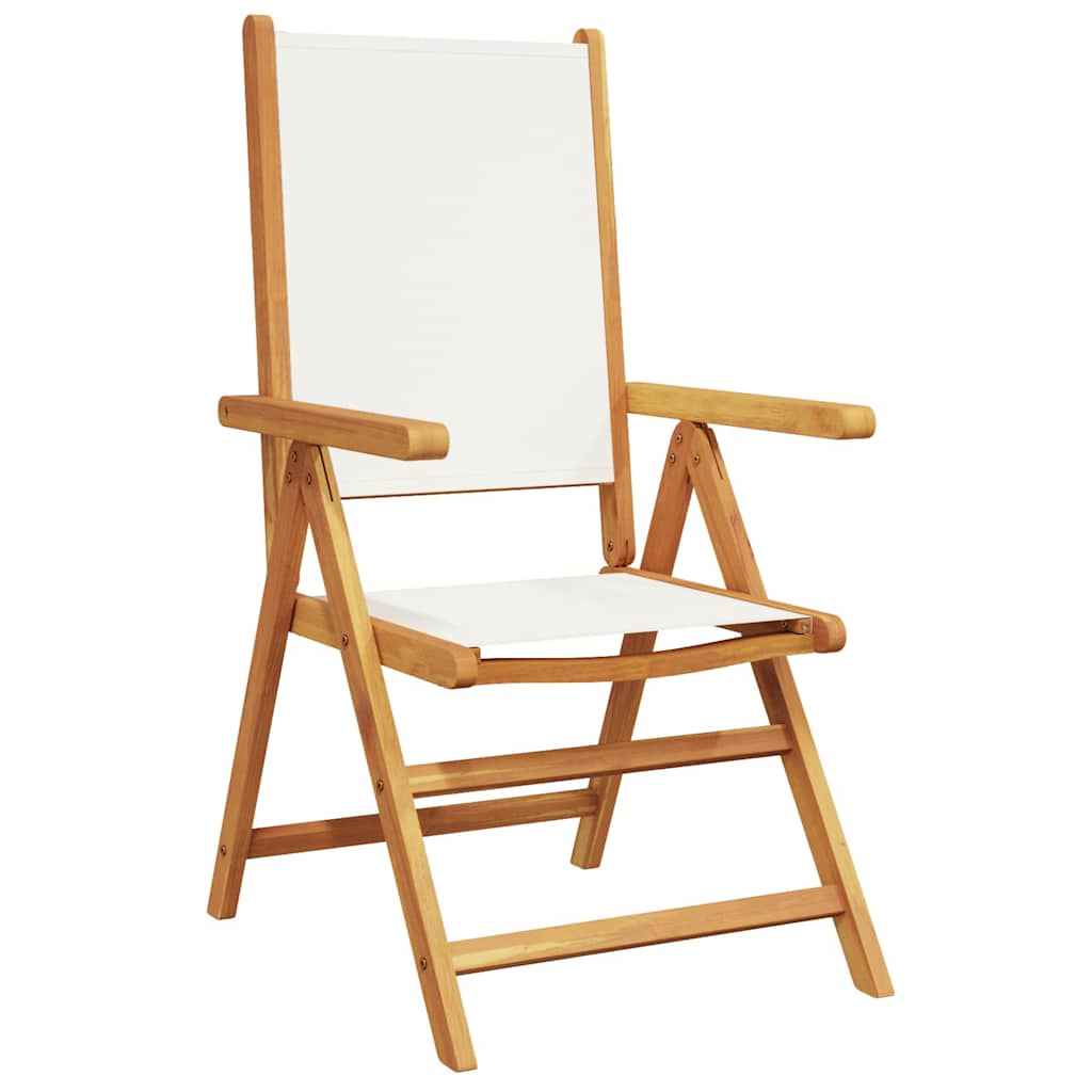 Folding Chairs Fabric Solid Wood Cream