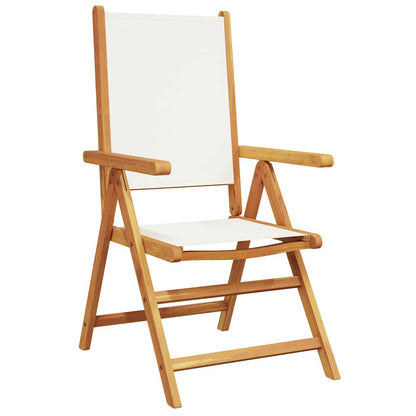 Folding Chairs Fabric Solid Wood Cream