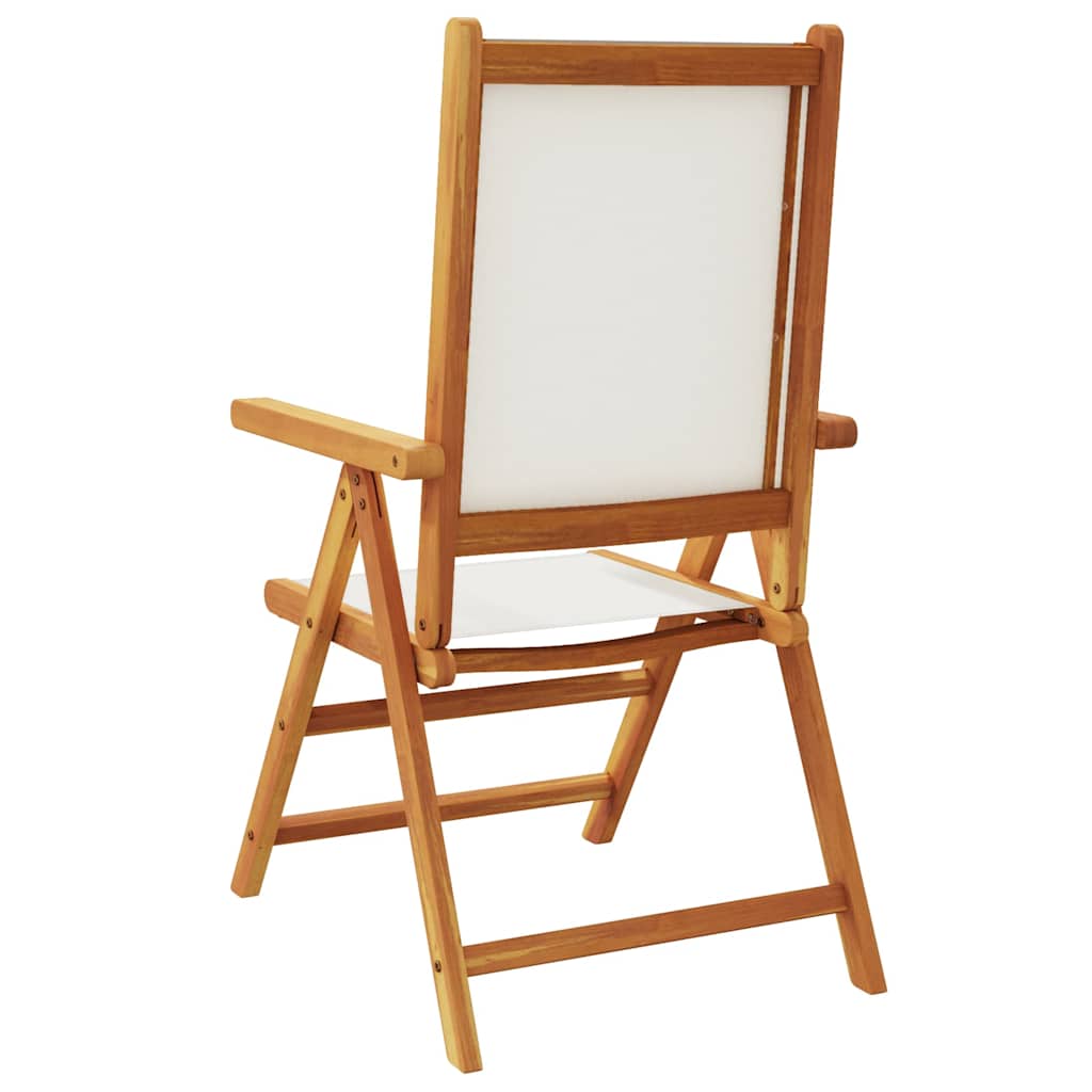 Folding Chairs Fabric Solid Wood Cream
