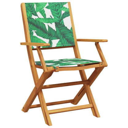 Folding Chairs Fabric Solid Wood Leaf pattern