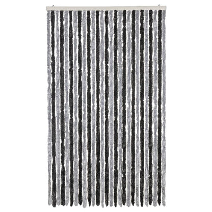 vidaXL Fly Curtain Grey and Black 118x220 cm Chenille 3