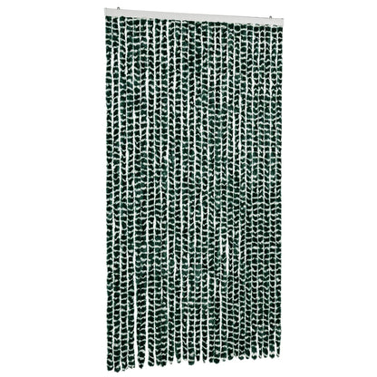 vidaXL Fly Curtain Green and White 118x220 cm Chenille 2