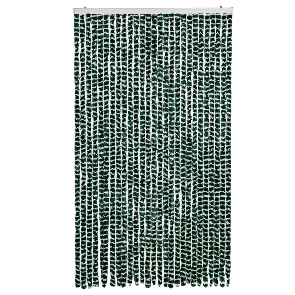 vidaXL Fly Curtain Green and White 118x220 cm Chenille 3