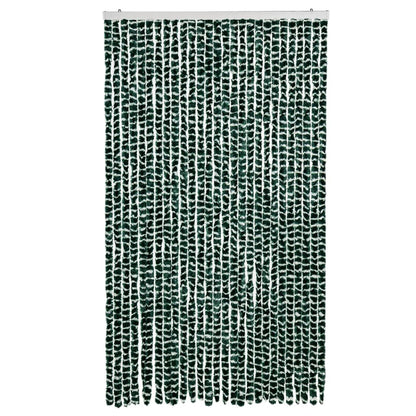 vidaXL Fly Curtain Green and White 118x220 cm Chenille 3