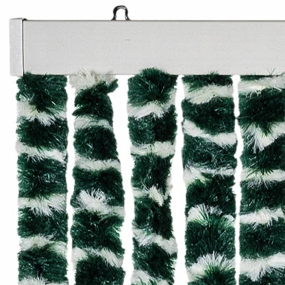 vidaXL Fly Curtain Green and White 118x220 cm Chenille 4