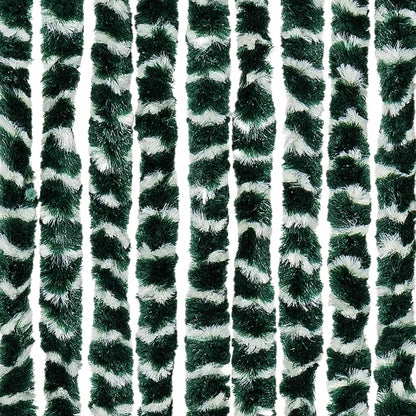 vidaXL Fly Curtain Green and White 118x220 cm Chenille 5