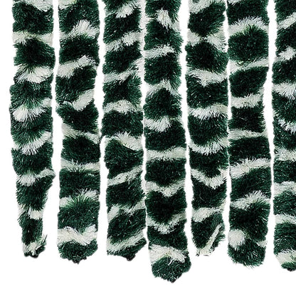 vidaXL Fly Curtain Green and White 118x220 cm Chenille 6