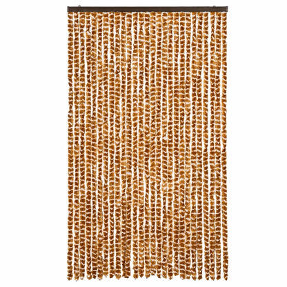 vidaXL Fly Curtain Ochre and White 118x220 cm Chenille 3