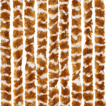 vidaXL Fly Curtain Ochre and White 118x220 cm Chenille 5