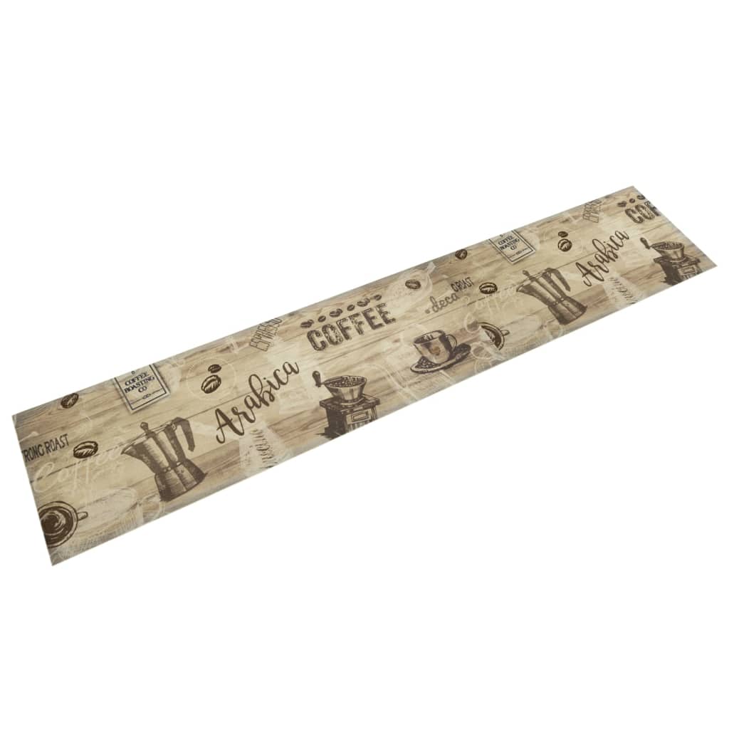 vidaXL Kitchen Rug | Coffee Brown | Velvet (100% polyamide), Latex | 300x60 cm 1