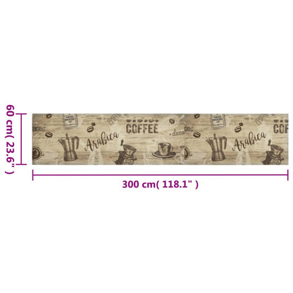vidaXL Kitchen Rug | Coffee Brown | Velvet (100% polyamide), Latex | 300x60 cm 5