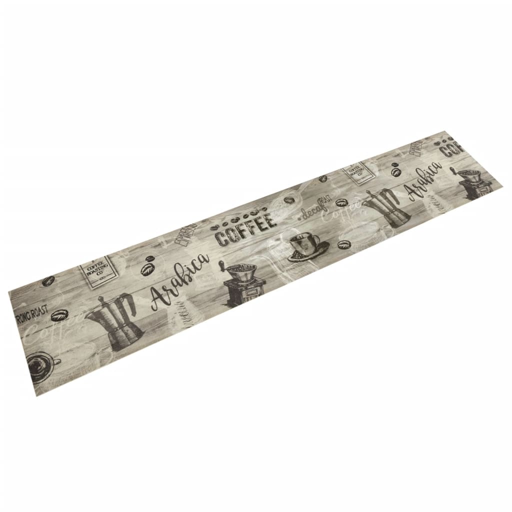 vidaXL Kitchen Rug Washable Coffee Grey 60x300 cm Velvet 1