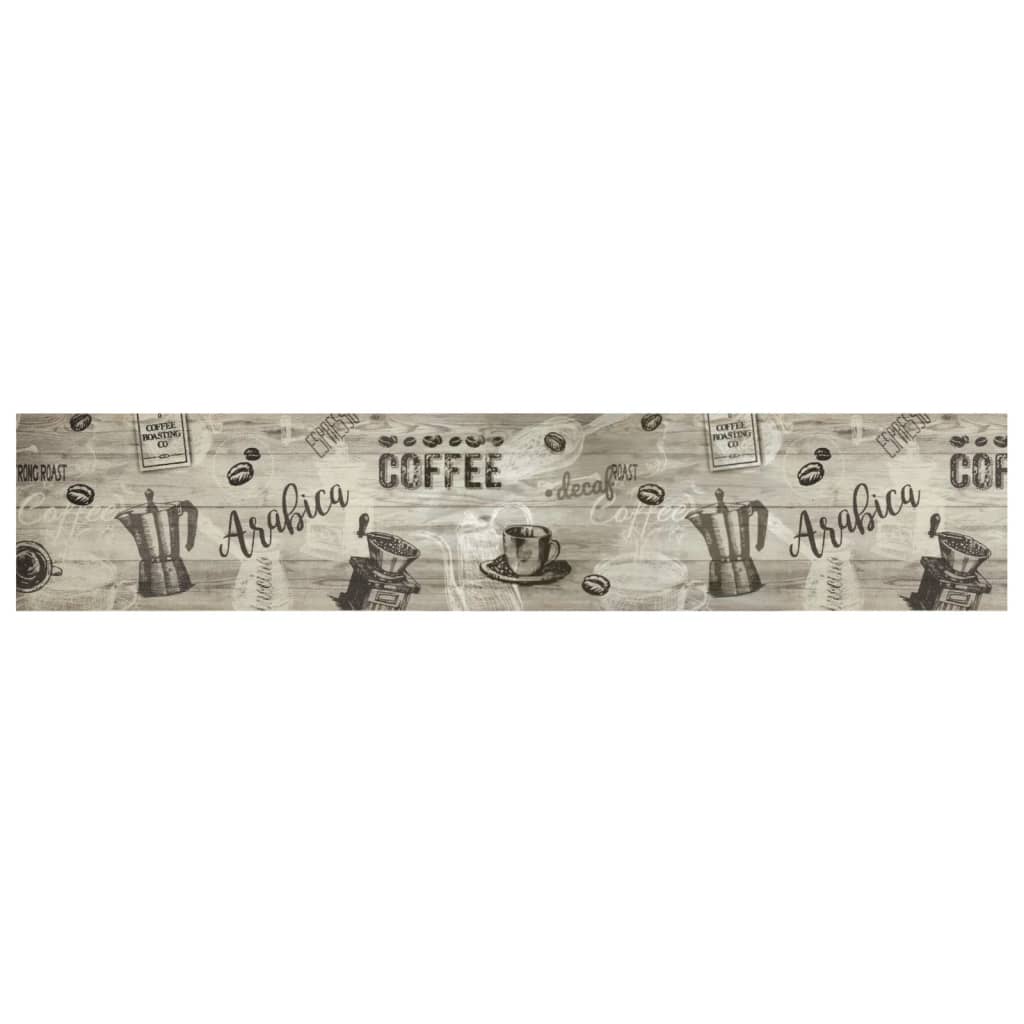 vidaXL Kitchen Rug Washable Coffee Grey 60x300 cm Velvet 2