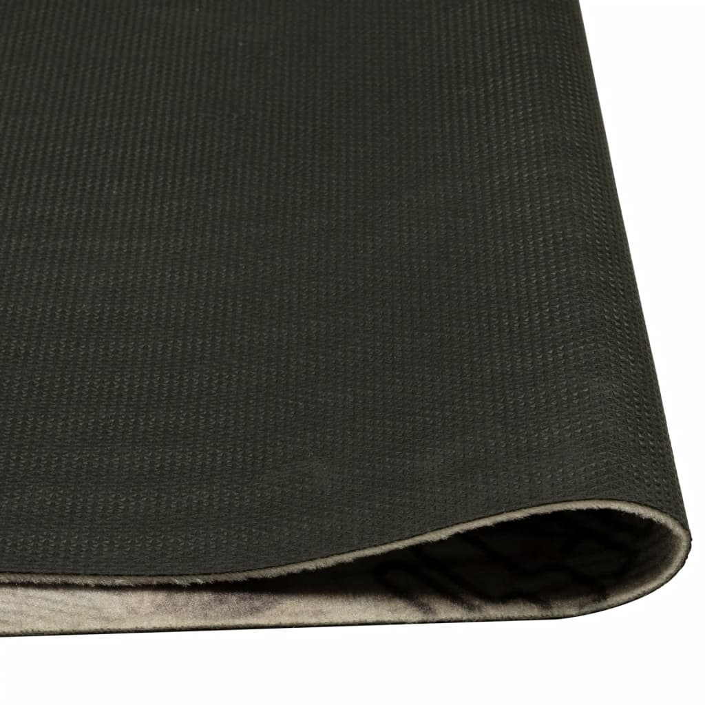 vidaXL Kitchen Rug Washable Coffee Grey 60x300 cm Velvet 4