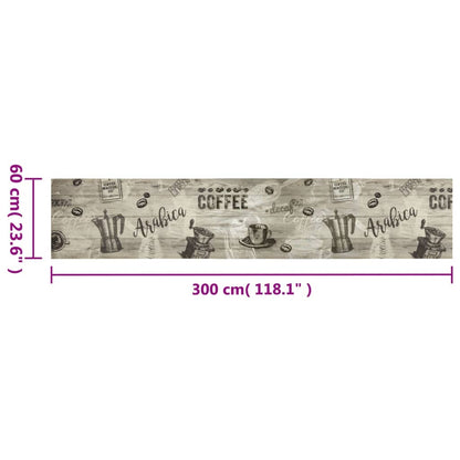 vidaXL Kitchen Rug Washable Coffee Grey 60x300 cm Velvet 5