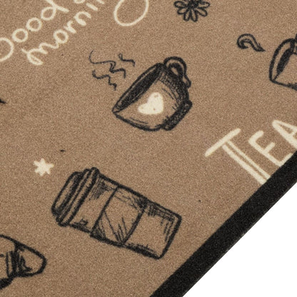 vidaXL Kitchen Rug Washable Morning Brown 60x300 cm Velvet 3