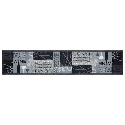 vidaXL Kitchen Rug Washable Wine Grey 60x300 cm Velvet 2