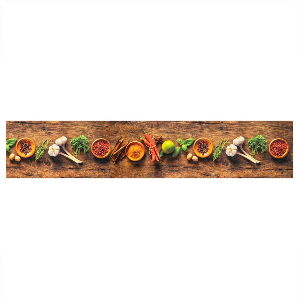 vidaXL Kitchen Rug Washable Spices 60x300 cm Velvet 2