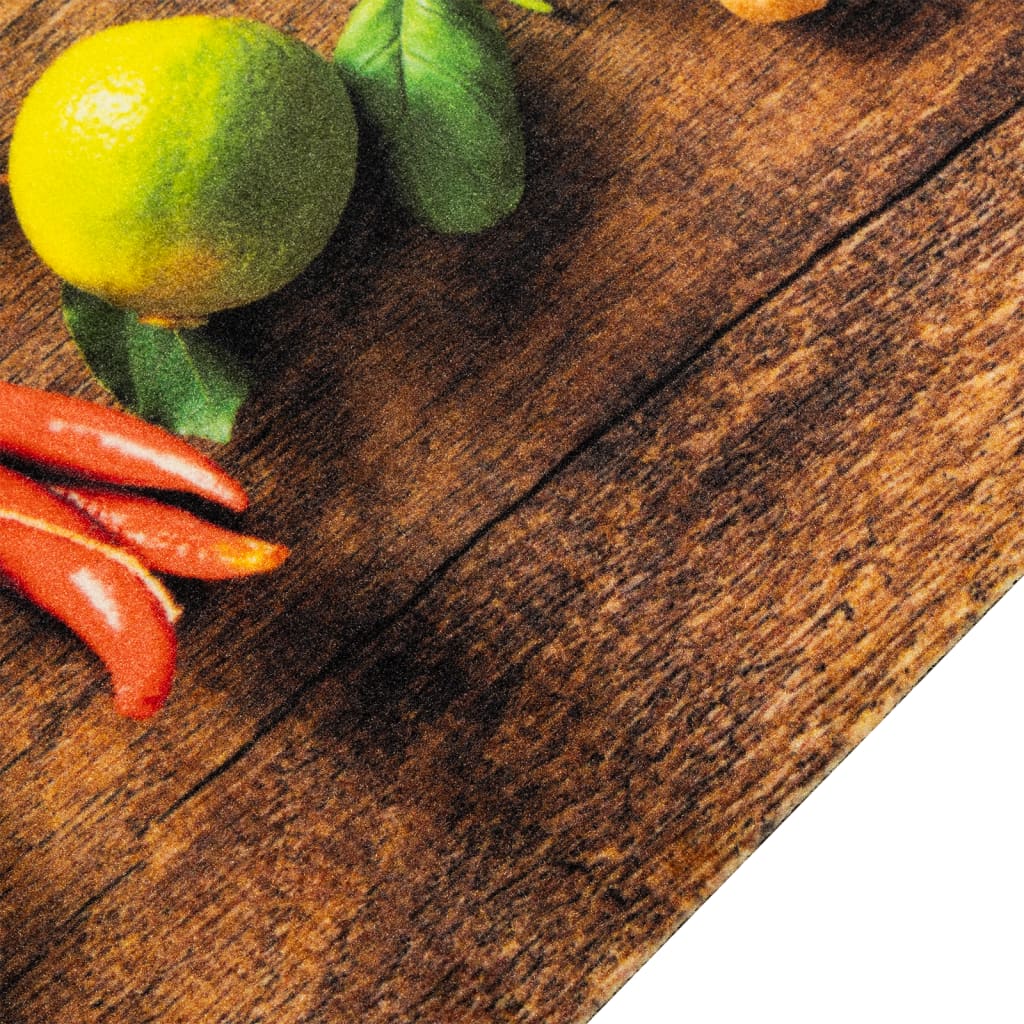 vidaXL Kitchen Rug Washable Spices 60x300 cm Velvet 3