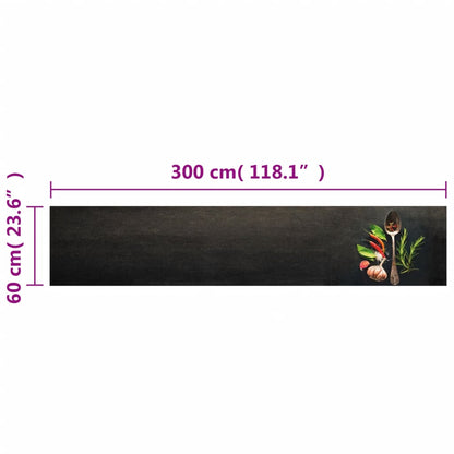 vidaXL Kitchen Rug Washable Spices 60x300 cm Velvet 5
