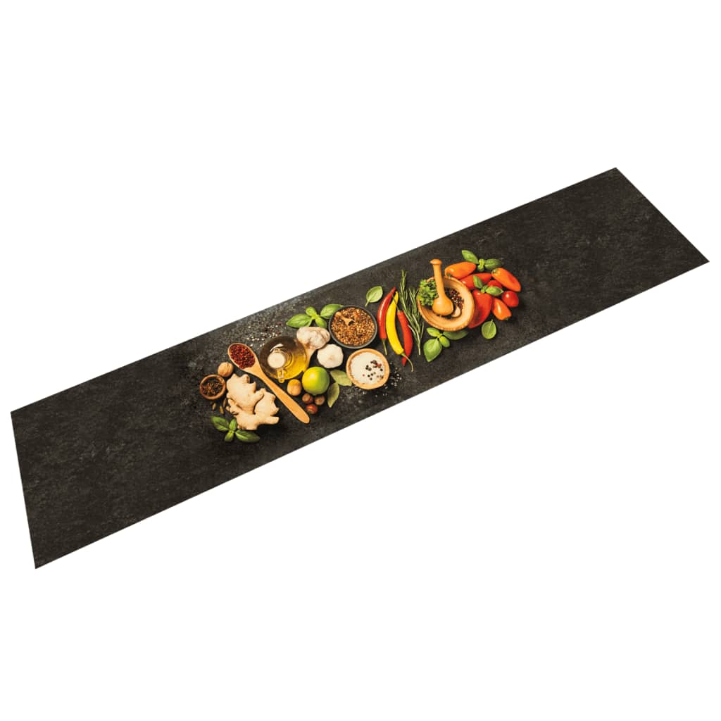 vidaXL Kitchen Rug Washable Spices 60x300 cm Velvet 1
