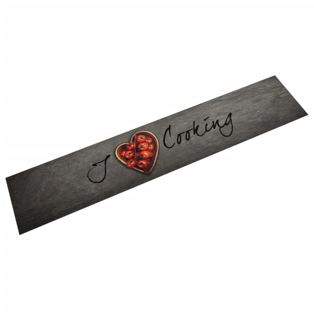 vidaXL Kitchen Rug Washable Cooking Text 60x300 cm Velvet 1