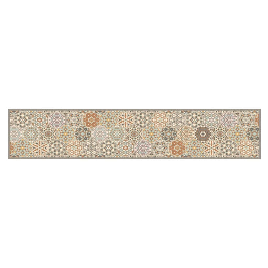 vidaXL Kitchen Rug Washable Hexagon Pastel 60x300 cm Velvet 2