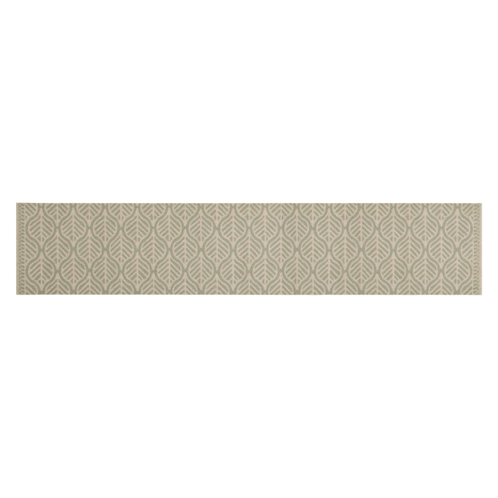 vidaXL Kitchen Rug Washable Leaves 60x300 cm Velvet 2
