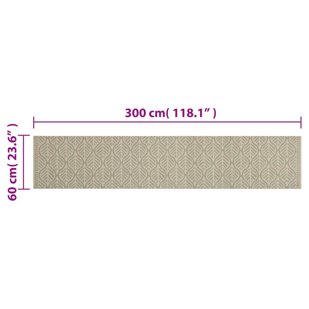 vidaXL Kitchen Rug Washable Leaves 60x300 cm Velvet 5