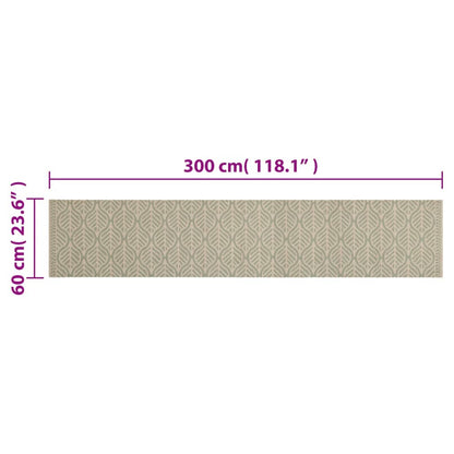 vidaXL Kitchen Rug Washable Leaves 60x300 cm Velvet 5