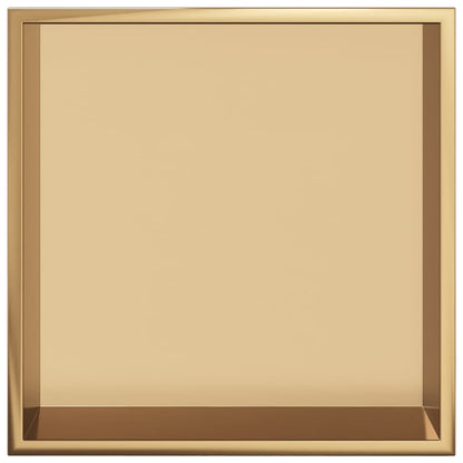 vidaXL Shower Niche Brushed Gold 32x32x9 cm Stainless Steel 4